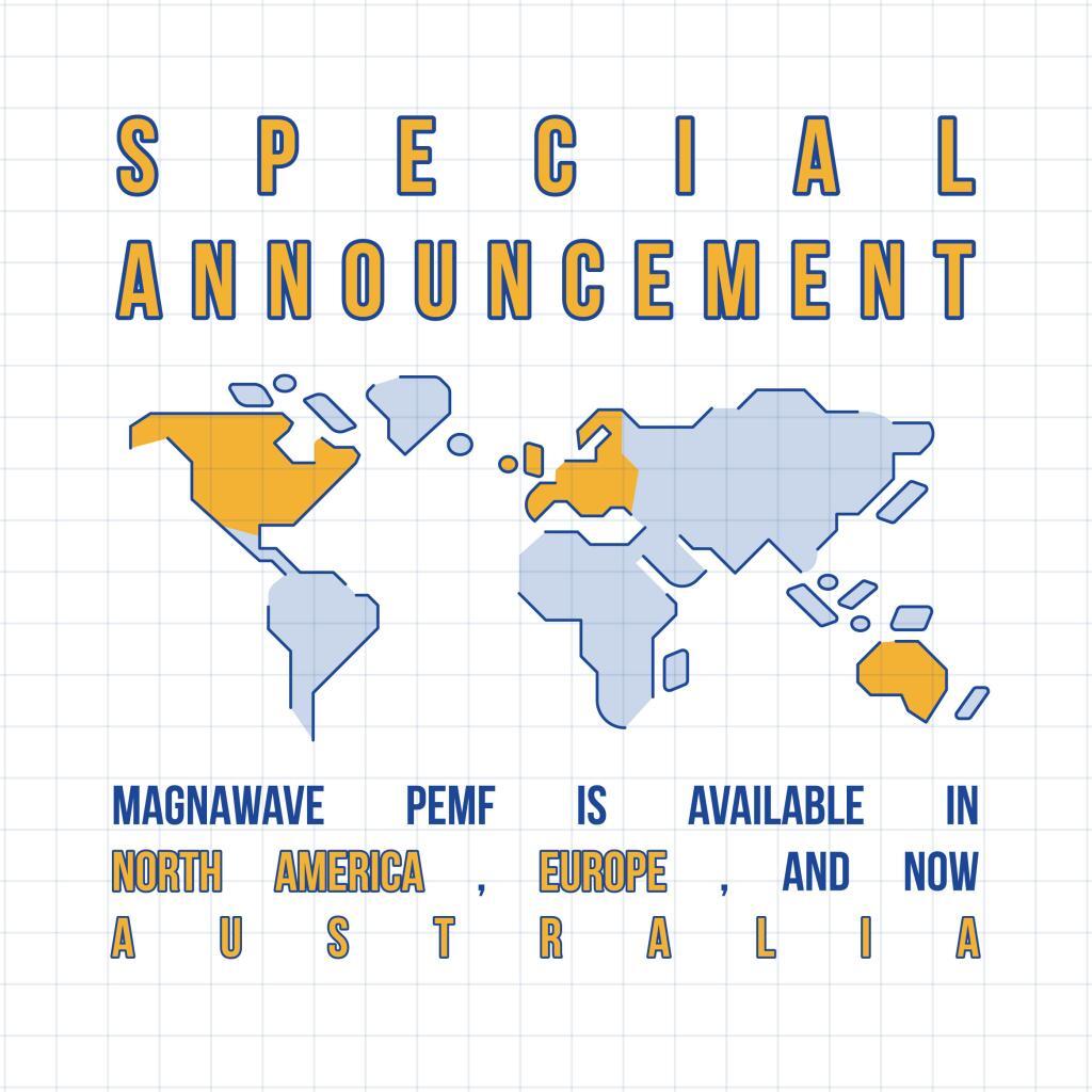 MagnaWavePEMF announcement graphic for Australian expansion